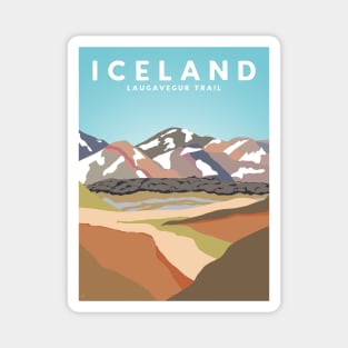 Iceland Laugavegur Trail Travel Poster Magnet