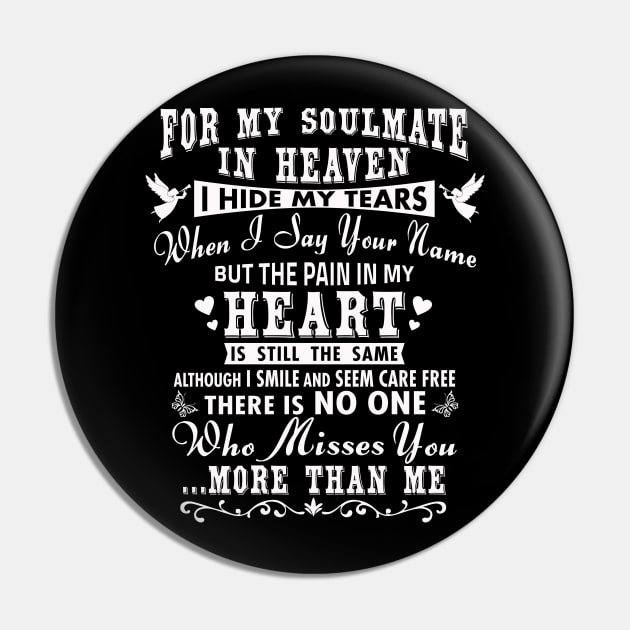 For My Soulmate in Heaven, I Hide My Tears Pin by The Printee Co