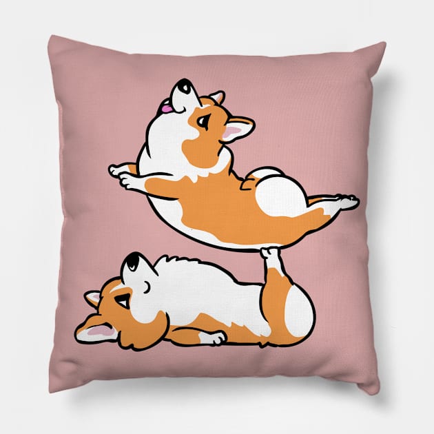 Acroyoga Corgi Pillow by huebucket