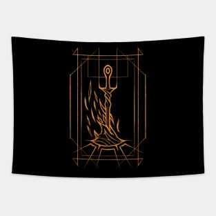 Minimalist Bonfire Tapestry