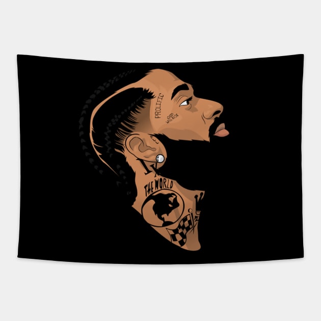 Nipsey Hussle Tapestry by Heulwen Team