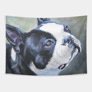 Boston Terrier Fine Art Painting Tapestry