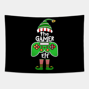 Gamer Elf Matching Family Group Christmas Party Tapestry