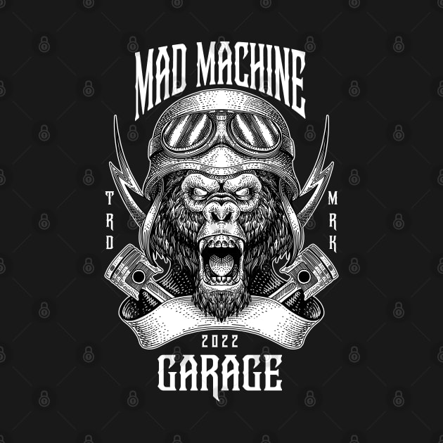 Mad Kong Machine Illustration Logo by Tonymidi Artworks Studio