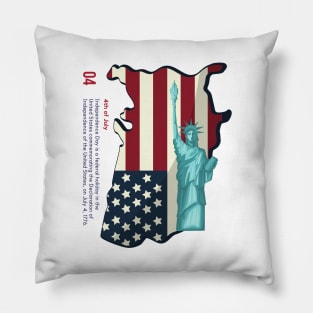 4th of july celebration as independence day with American flag, stars and stripes Pillow