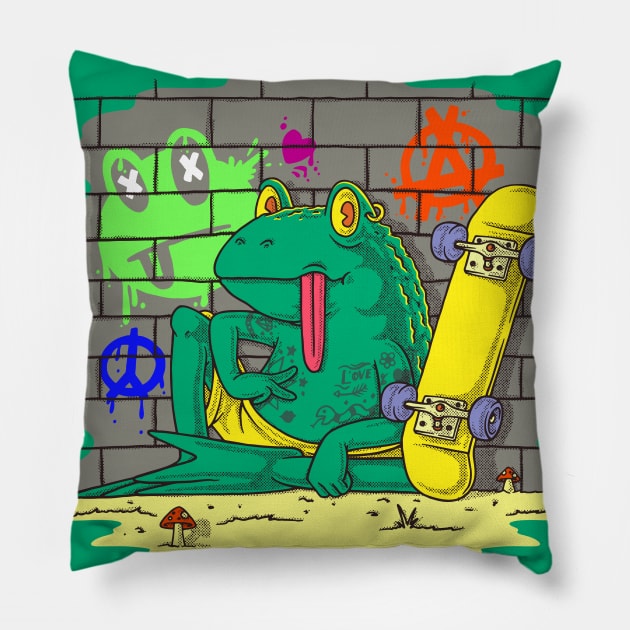 Chill Froggy Pillow by machmigo