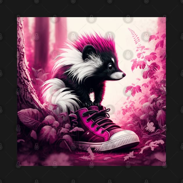 Quirky Magenta Skunk by TheArtfulAllie