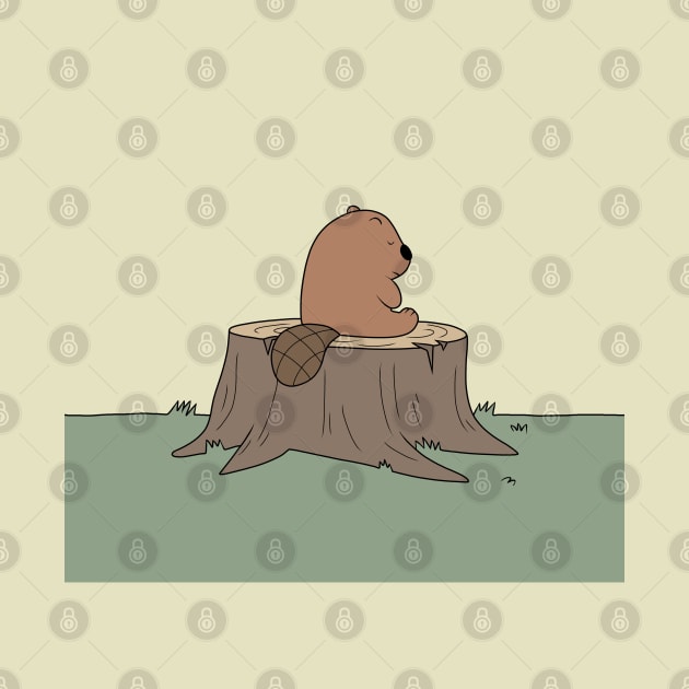 Beaver on the stump - We Bare Bears by valentinahramov