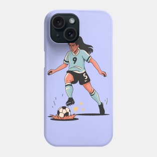 90s Nostalgia Minimalist Girl Kicking Football | Women's Soccer Enthusiast Design Phone Case