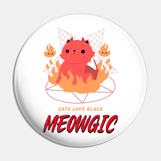 Cats Love Black Meowgic Pin by pa2rok