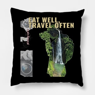 Eat Well, Travel Often. Pillow