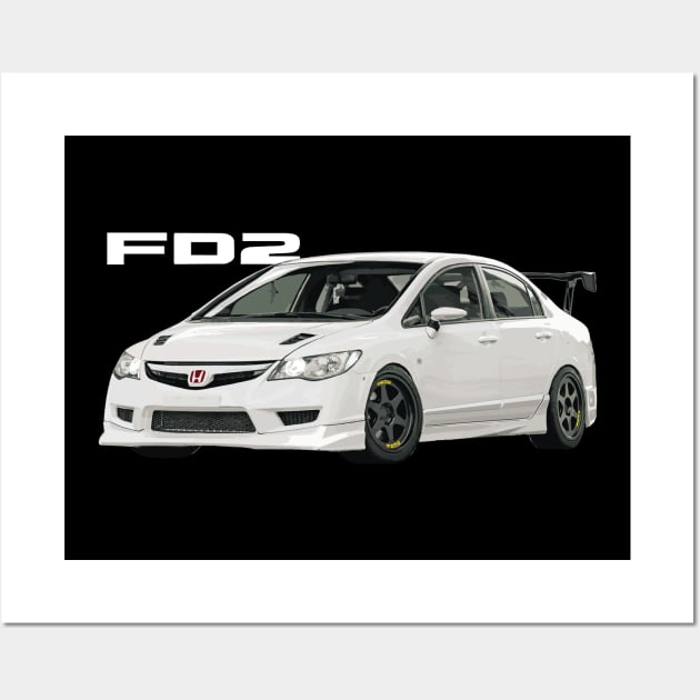 TYPE R FD2 sedan JDM Championship White Tuned - Civic Type R - Posters ...