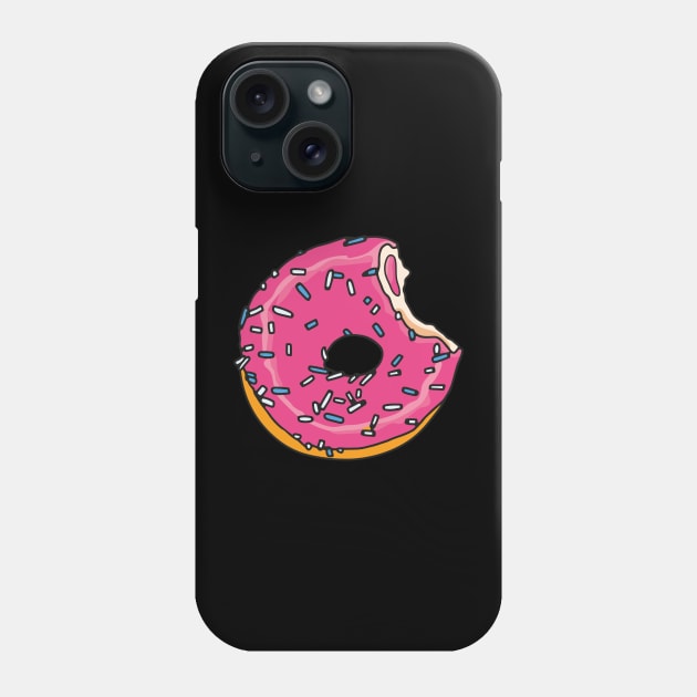 Bitten Pink Glazed Donut Phone Case by okpinsArtDesign