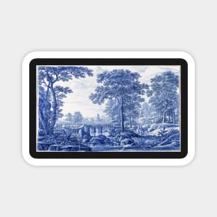 Blue Italianate Scene Magnet