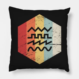 Retro 70s Synth Waveform Icon Pillow