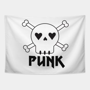 Green Skull and Crossbones Skulls Skeleton Punk Pattern Tapestry