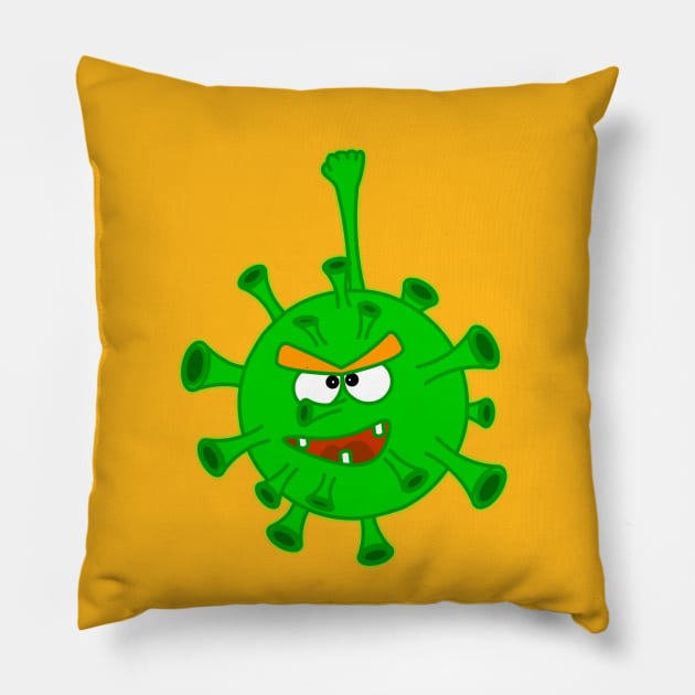 A Beautiful And Funny Coronavirus Covid-19 Will Decorate Your Things, As Well As Accessories, Perfect As A Present For Christmas And New Year. Pillow by Kallin (Kaile Animations)