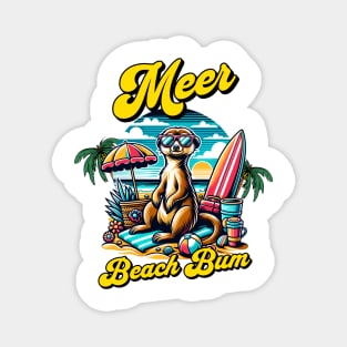 Meer Beach Bum Funny Meerkat Wearing Sunglasses Surfboard Magnet