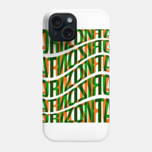 Horizontal Waves Typography (Green Orange) Phone Case