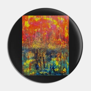 Fire and Water Abstract Pin