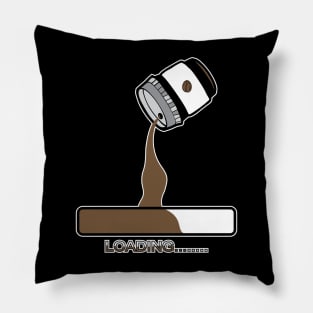 Coffee loading.typography slogan design. Pillow