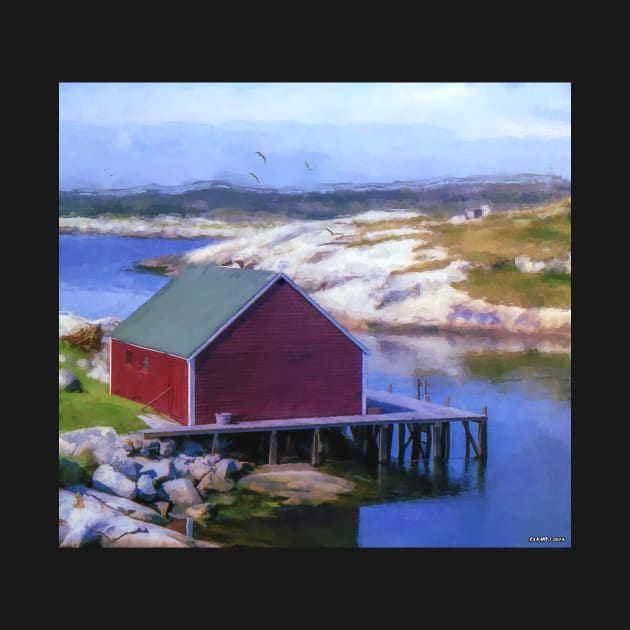 Red Fishing Shed on the Cove by kenmo