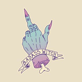 Badass Witch Hand Middle Finger Gothic Spooky T-Shirt