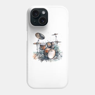 watercolor drumset Phone Case