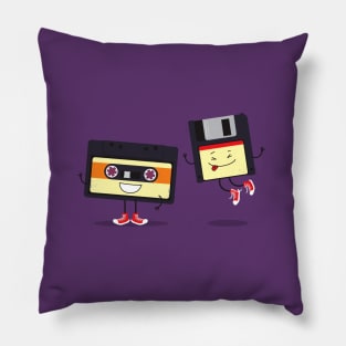 Floppy disk and cassette tape Pillow