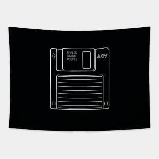 Floppy Disk (White Lines) Analog/ Computer Tapestry