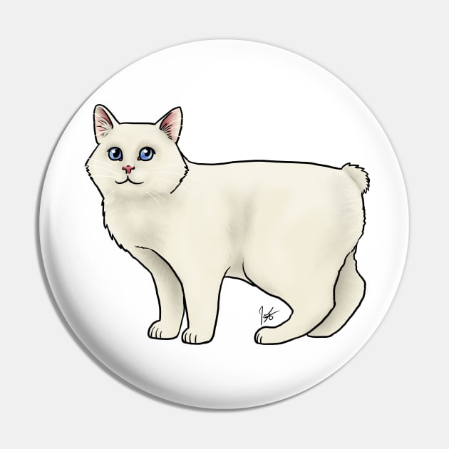 Custom - Manx Cat - White Pin by Jen's Dogs Custom Gifts and Designs