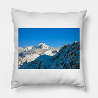 Mont Blanc from Les Arcs French Alps France Pillow