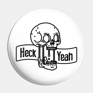 Heck Yeah Skull Tattoo T-Shirt - Edgy and Bold Graphic Pin