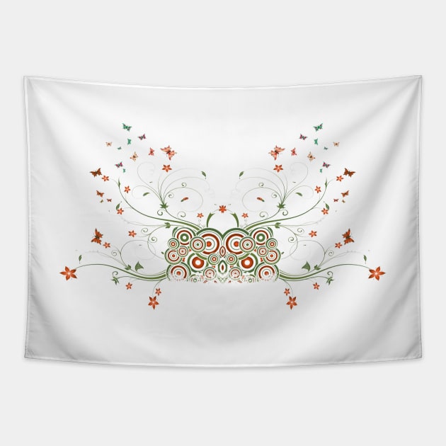 Floral Butterflies Tapestry by Danion