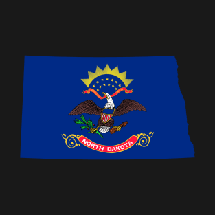 North Dakota Flag Map T-Shirt