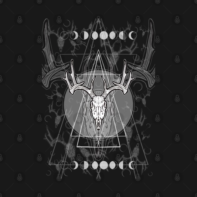 Deer Skull Pattern - Halloween, valentine Horror, Creepy Design Sticker by SSINAMOON COVEN