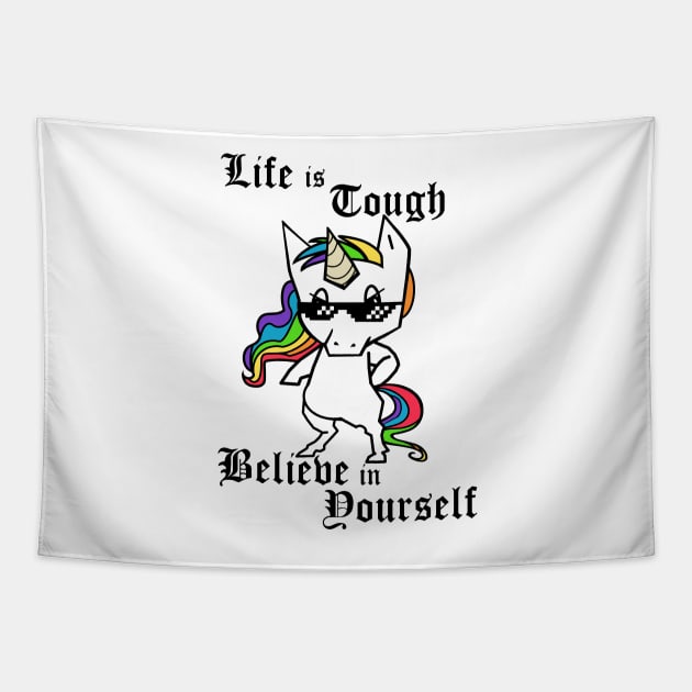 Tought Unicorn Tapestry by Zefkiel