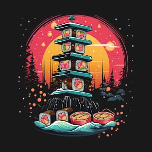 Sushi Christmas Tower T-Shirt