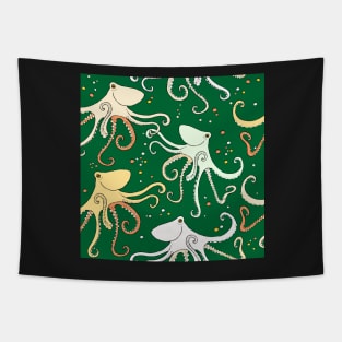 happy octopus on green Tapestry