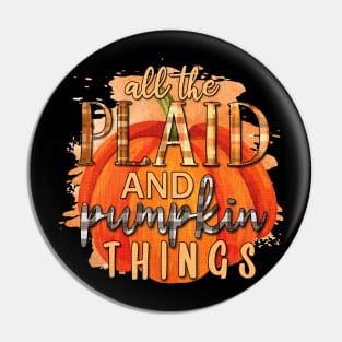 Plaid Pumpkins Pin