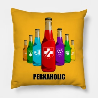 Zombie Perks in Triangle Perkaholic on Yellow Pillow