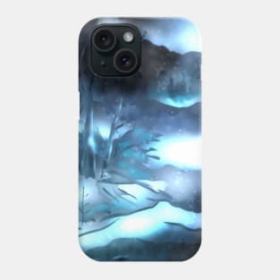 snow in a dark forest Phone Case