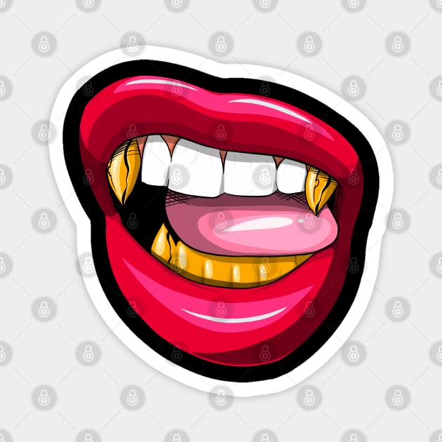 Savage lips Grill Magnet by LunaGFXD