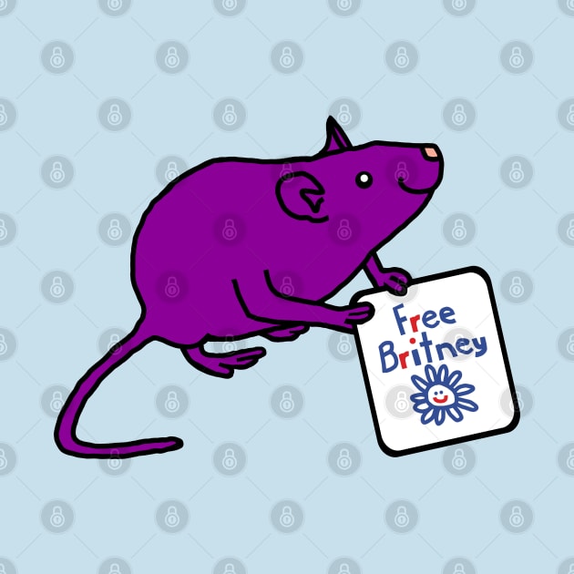 Cute Rat with Free Britney Sign by ellenhenryart