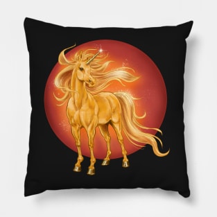 Golden Unicorn Pillow