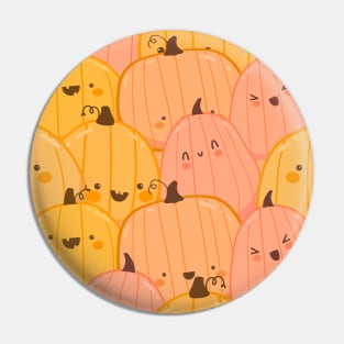 Super Cute Pumpkin Patch Kawaii Halloween Pattern Pin