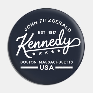 JFK Vintage Script White Pin