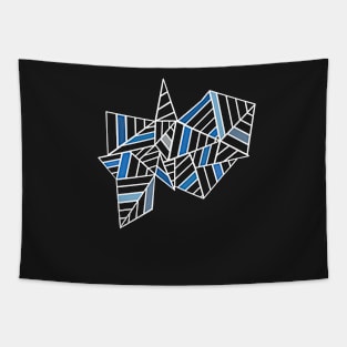 Abstract Lines Black and Blues Tapestry