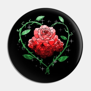 Red Crystal Flower Pin