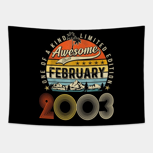 Awesome Since February 2003 Vintage 20th Birthday Tapestry by Vintage White Rose Bouquets